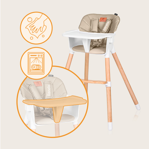 lionelo Koen Beige Sand — Krzesełko do karmienia